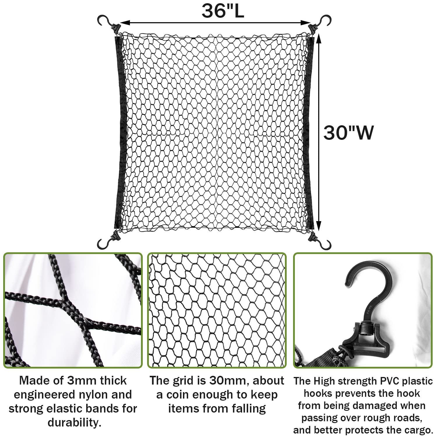 ANZOME Wagon Cover and Wagon Cargo Net, Garden Wagon Covers, Utility Wagon Cart Cover and Wagon Cargo Net for Utility Folding Wagon, Garden Cart, Folding Trolley Cart, Beach Cart
