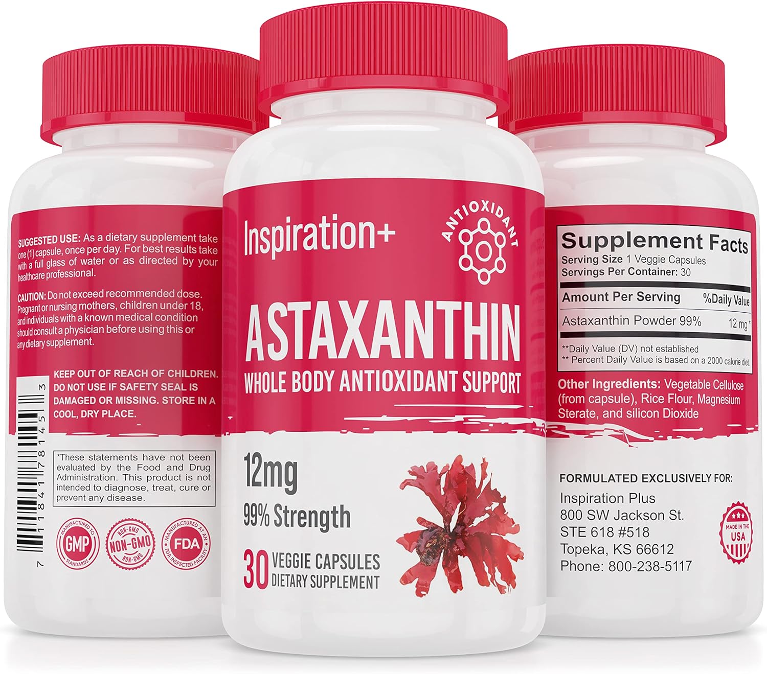 Inspiration+ Astaxanthin 12mg 99 Strength Whole Body