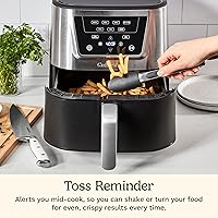 Vista 6 de Cuisinart Freidora de aire, cesta grande de 6 cuartos de galón con 4 funciones de cocción para freír al aire, hornear, asar y mantener caliente, 3