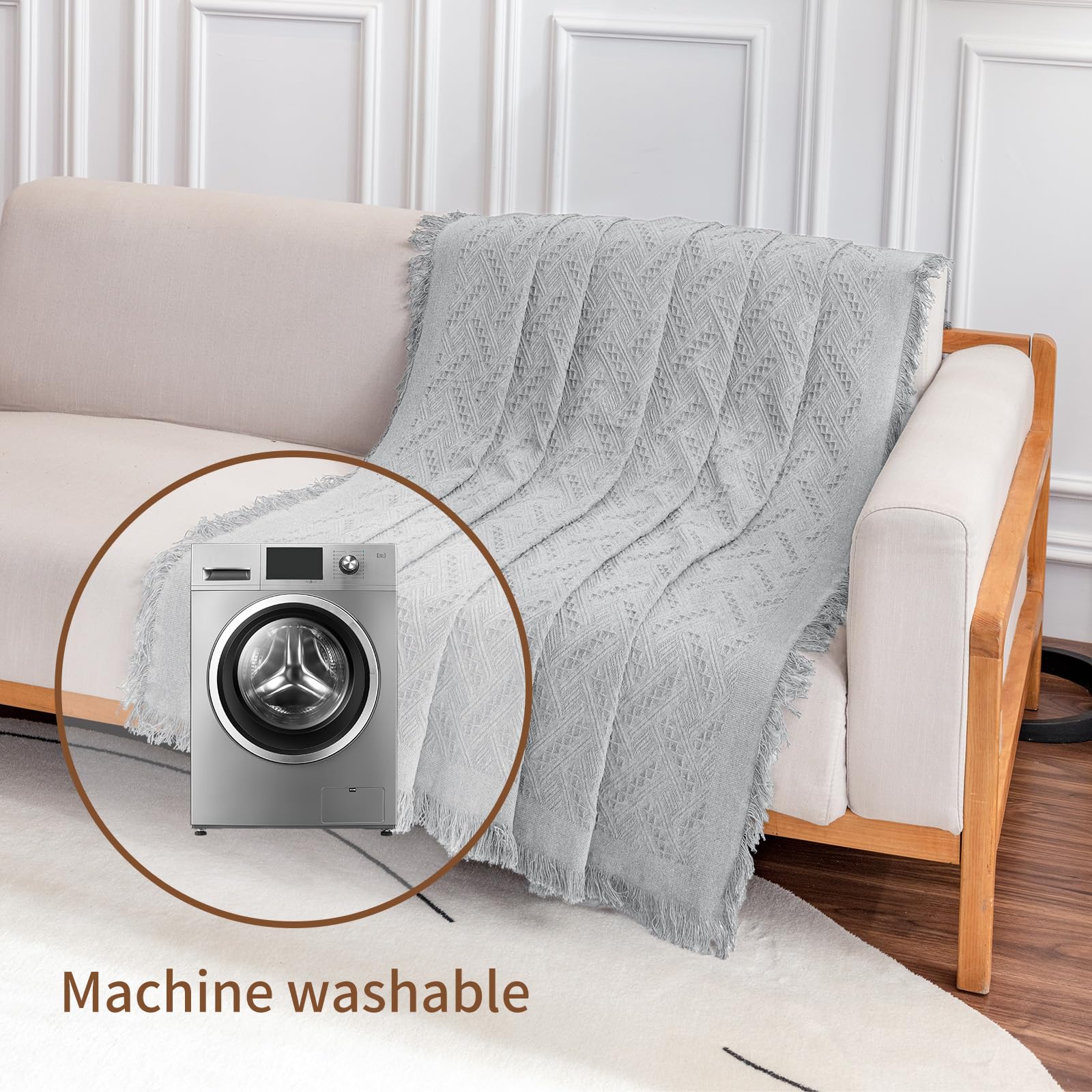 Deep Dream 2-Piece L-Shaped Sectional Sofa Cover - XX-Large (71"x118" + 91"x134"), Dark Grey