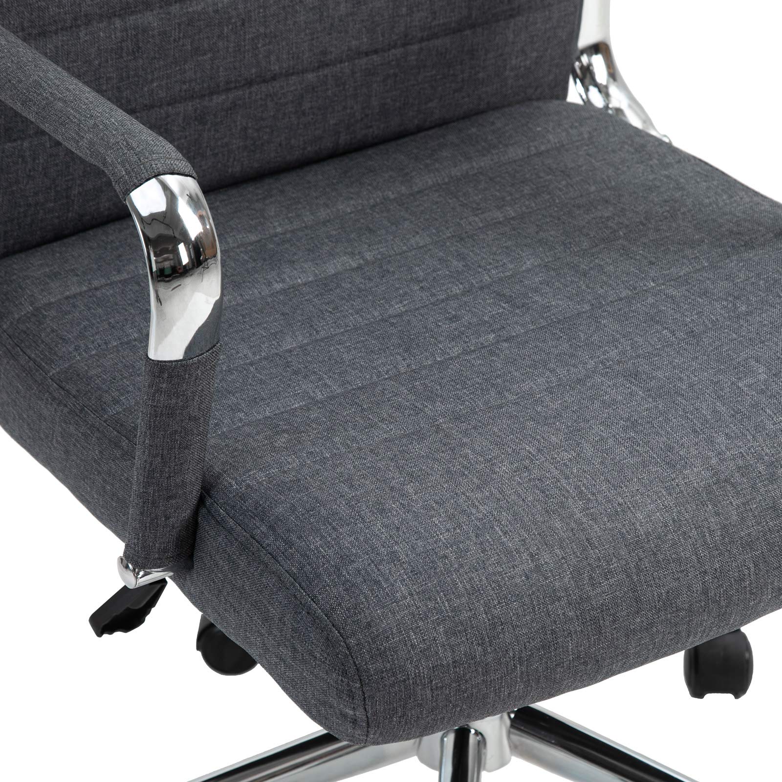 SVITA Office Comfort Bürostuhl Drehstuhl Chefsessel Schreibtischstuhl Stoffbezug Dunkelgrau
