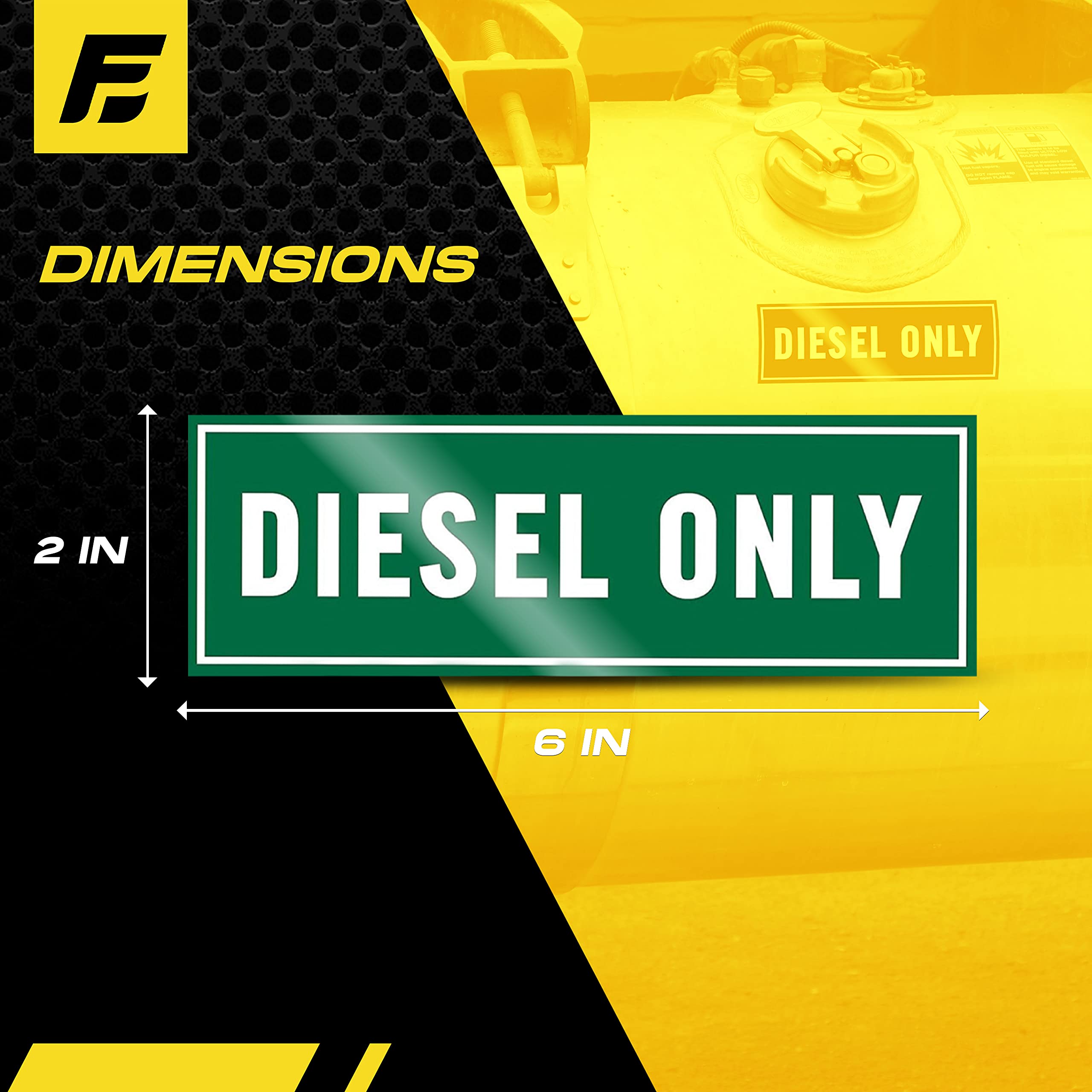 Diesel Only, Fuel Stickers, 6"x2" (3Pack) Weather Proof, Extreme