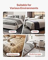 Vista 6 de VEVOR Base de cama tamaño Queen con tela lavable, marco de metal resistente para cama Queen, base de colchón de 9.1 pulgadas, capacidad máxima