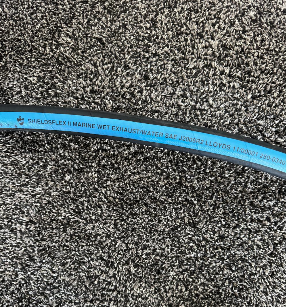 250 Series Hardwall Water/Exhaust Marine Hose with Wire Shieldsflex II 116-250 thermostat housing manifold hose Mercruiser (I.D. 3/4" x 5' feet)