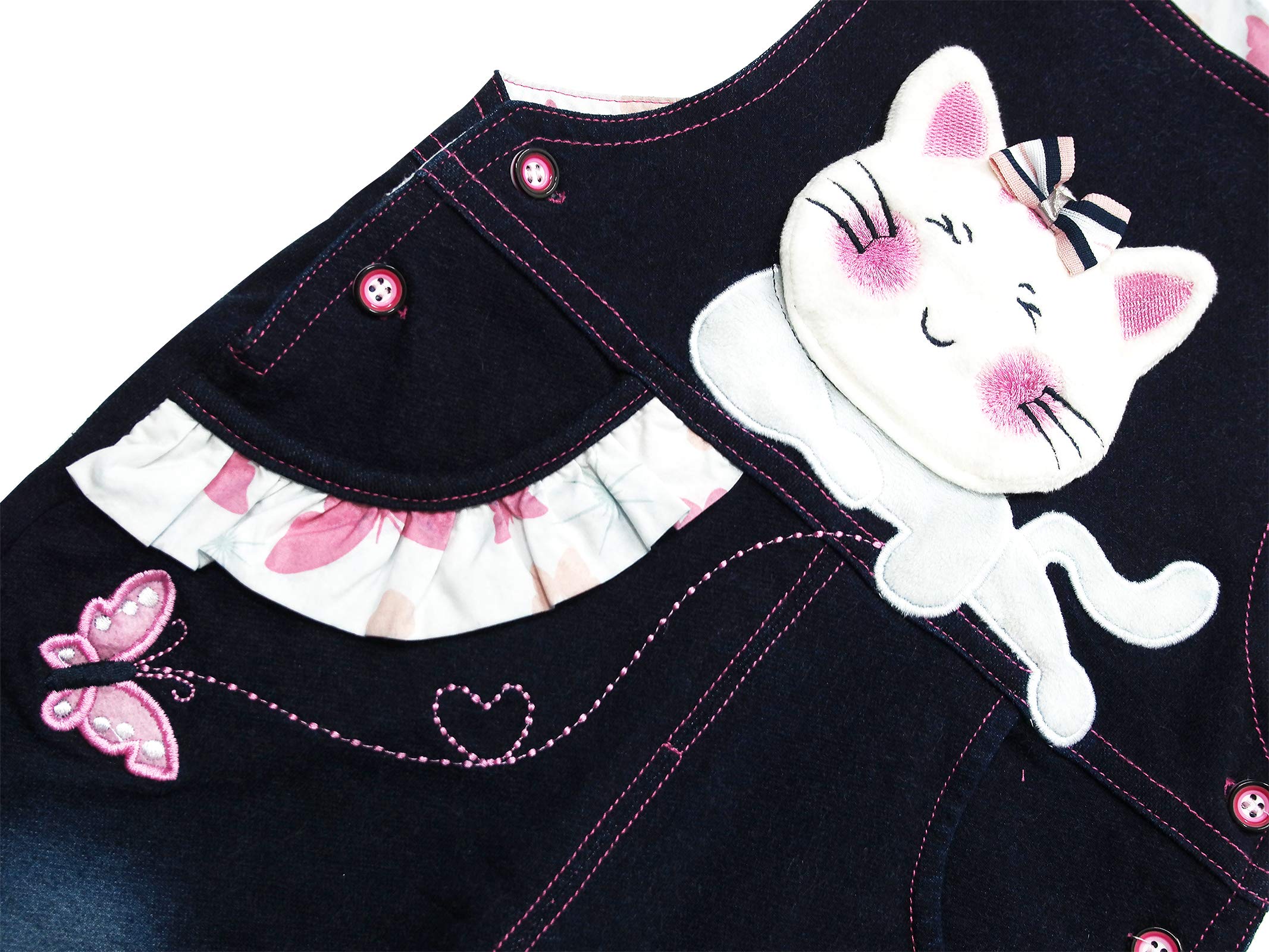 KIDSCOOL SPACE Salopette di Jeans Lavorata a Maglia Morbida in Cotone 3D per Bambini