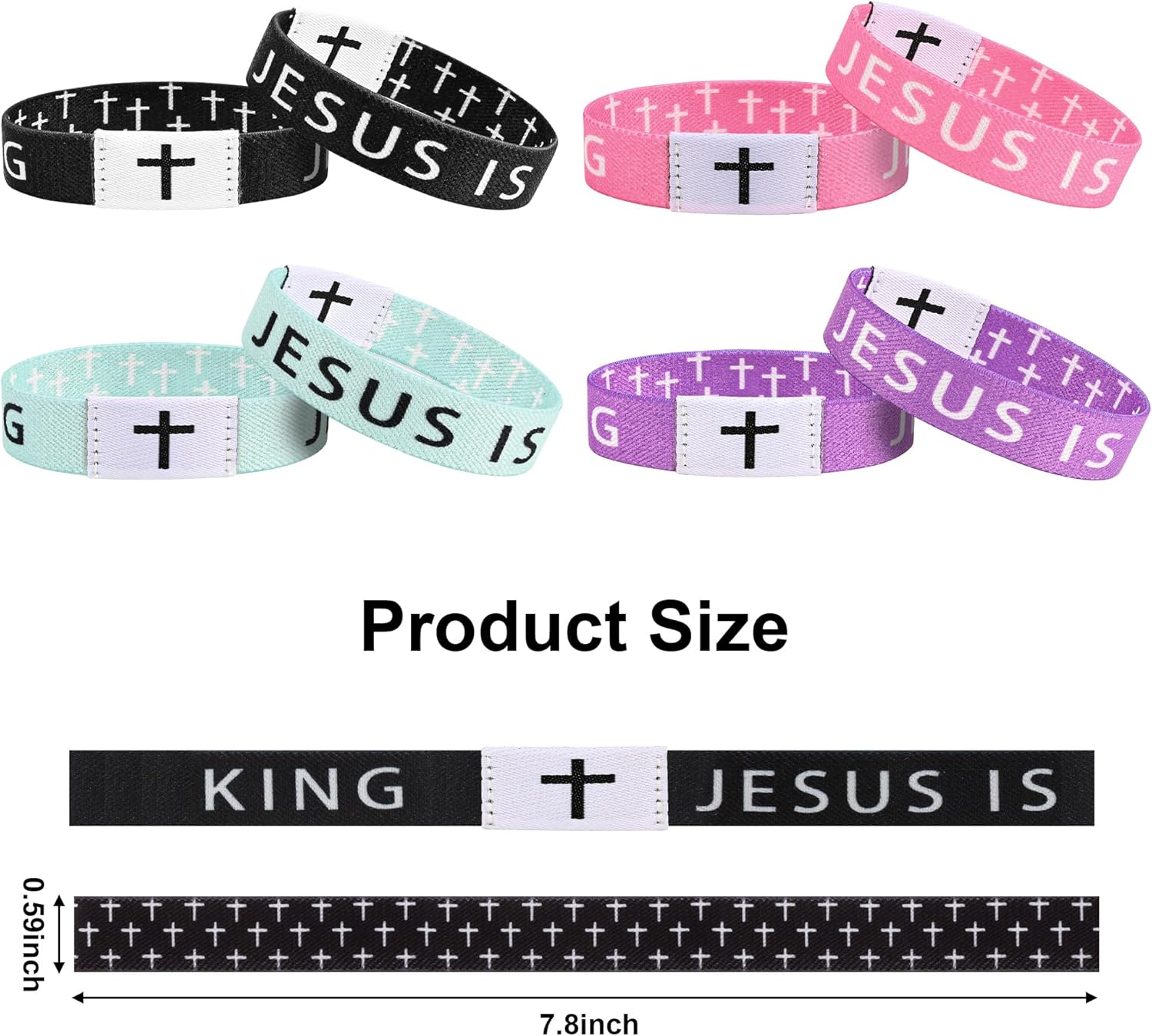 4PCS Daily Bible Verse WWJD Bracelet, Christian Jesus Bracelet for Women Men, Jesus Gift Wristband, What Would Jesus Do Bracelet - Image 4