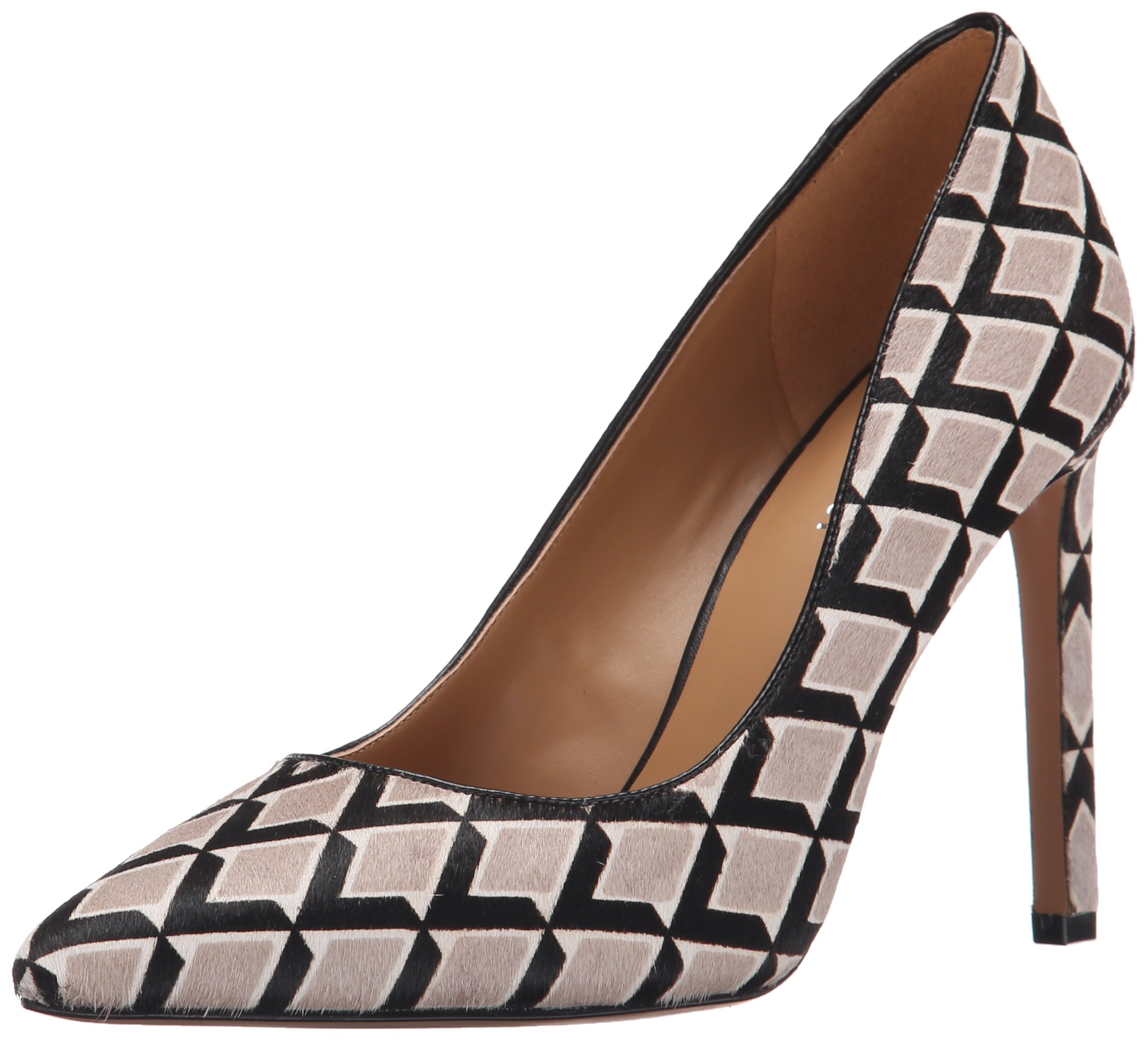 Nine West Women's Tatiana Synthetic Dress Pump, Grey Multi/Black Pony,  M US
