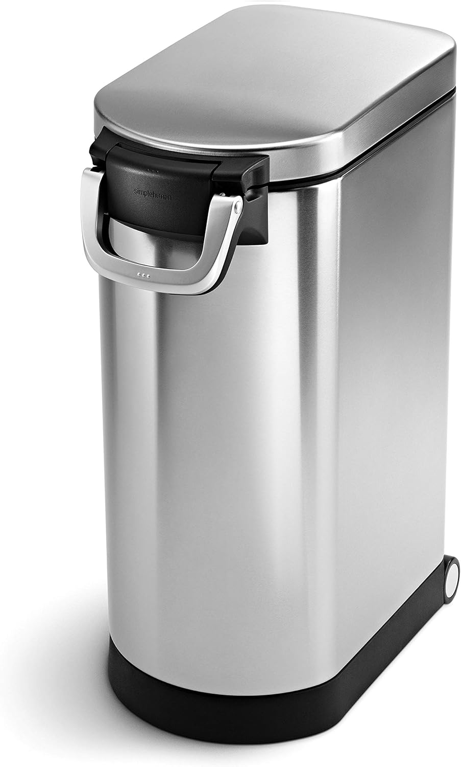 simplehuman 35 Liter, 40 lb / 18.1 kg X-Large Pet Food Storage Container for Dog Food, Cat Food, and Bird Feed, Brushed Stainless Steel X-Large Brushed Stainless Steel