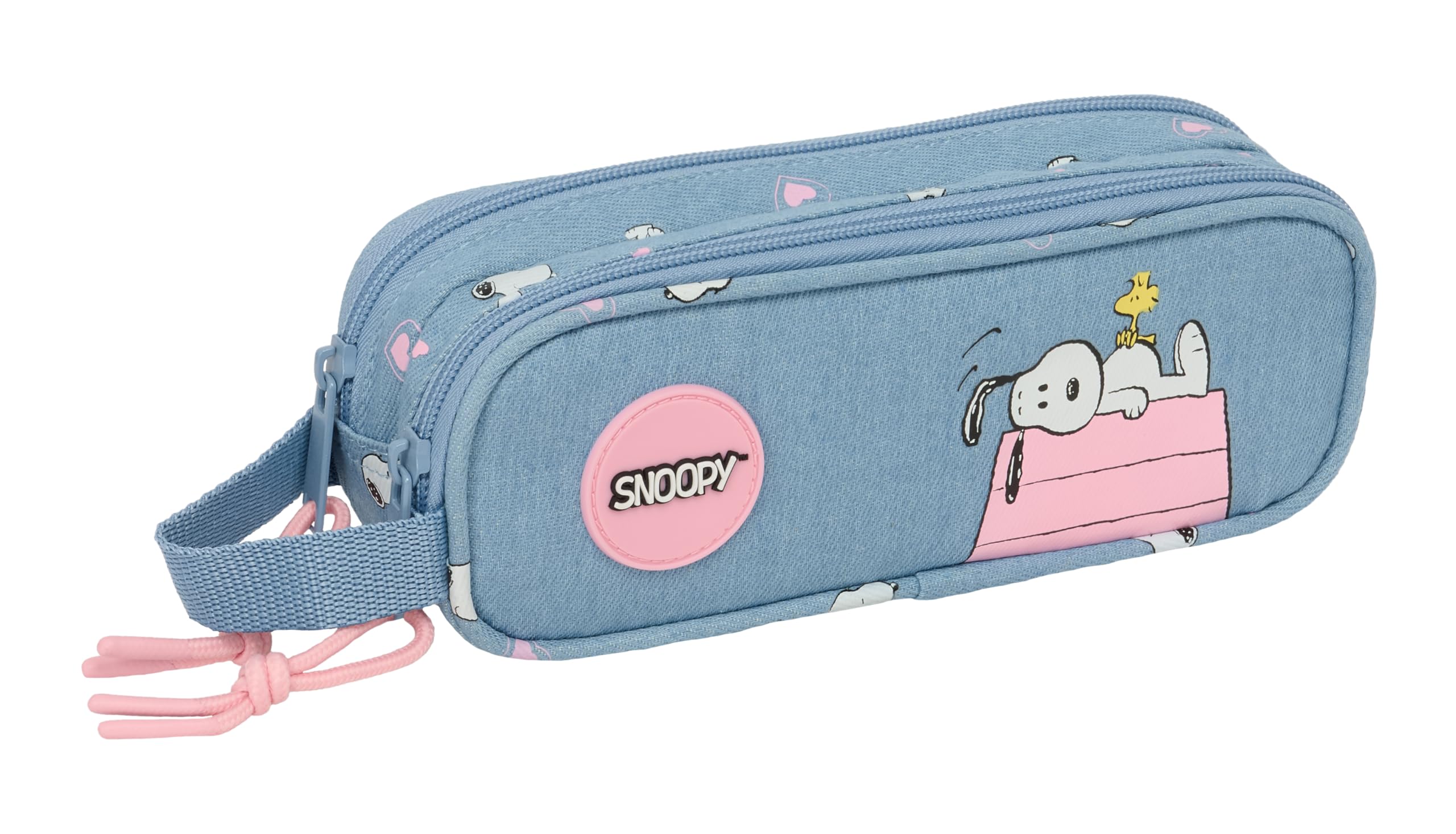 SNOOPY – Children's Double Pencil Case, Children's Pencil Case, Ideal for School Age Children, Comfortable and Versatile, Quality and Resistance, 21 x 6 x 8 cm