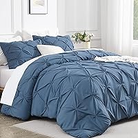 Vista 30 de Andency - Juego de edredón de tamaño queen, 3 piezas, bonito, plisado, suave, ligero, esponjoso, de relleno alternativo, para todas las estaciones