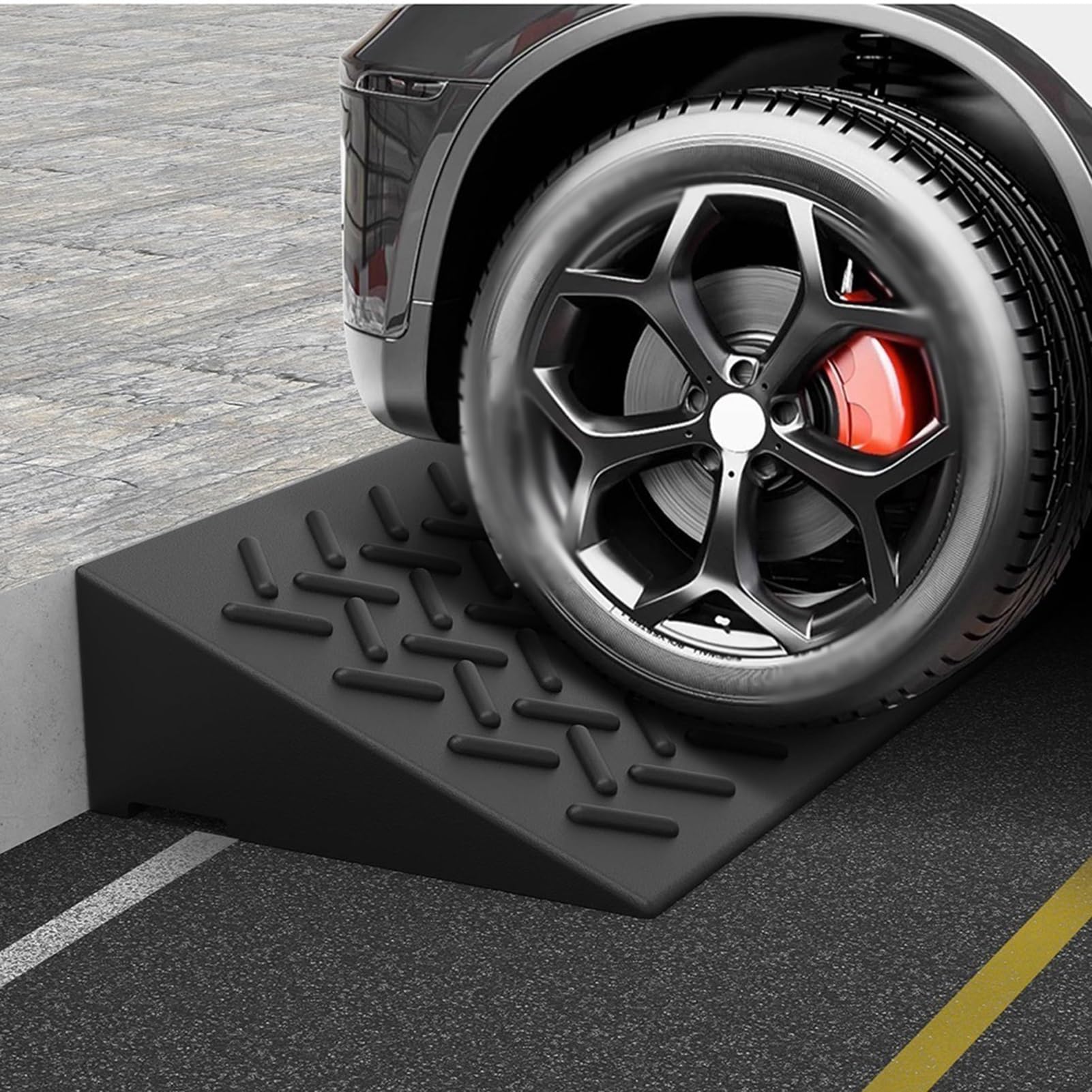 Rampas de Bordillo, Rampas de Goma de 4-7 cm de Altura, Rampas de Umbral de Entrada Portátiles, Rampas para Automóviles, Rampas para Motocicletas, Rampas para Escalones(100x25x4cm)