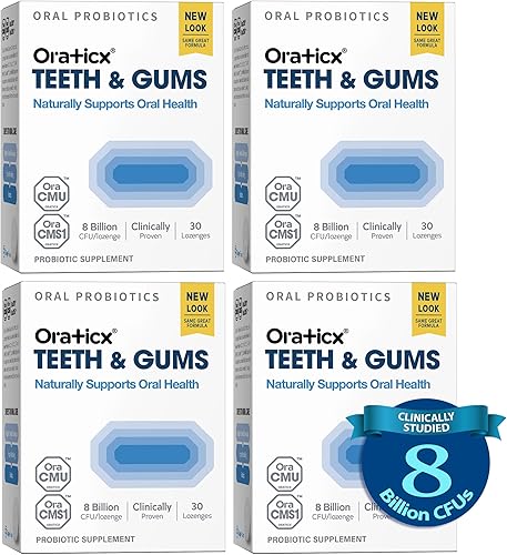 OraTicx Probióticos orales para dientes y encías, 8 mil millones de UFC, apoya naturalmente la salud oral, el aliento fresco y la inmunidad,