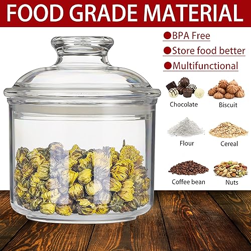 Miniatura 4 de Tarro acrílico transparente de cocina con tapas herméticas, tarros de boticario, contenedores de almacenamiento de alimentos a granel para baño,
