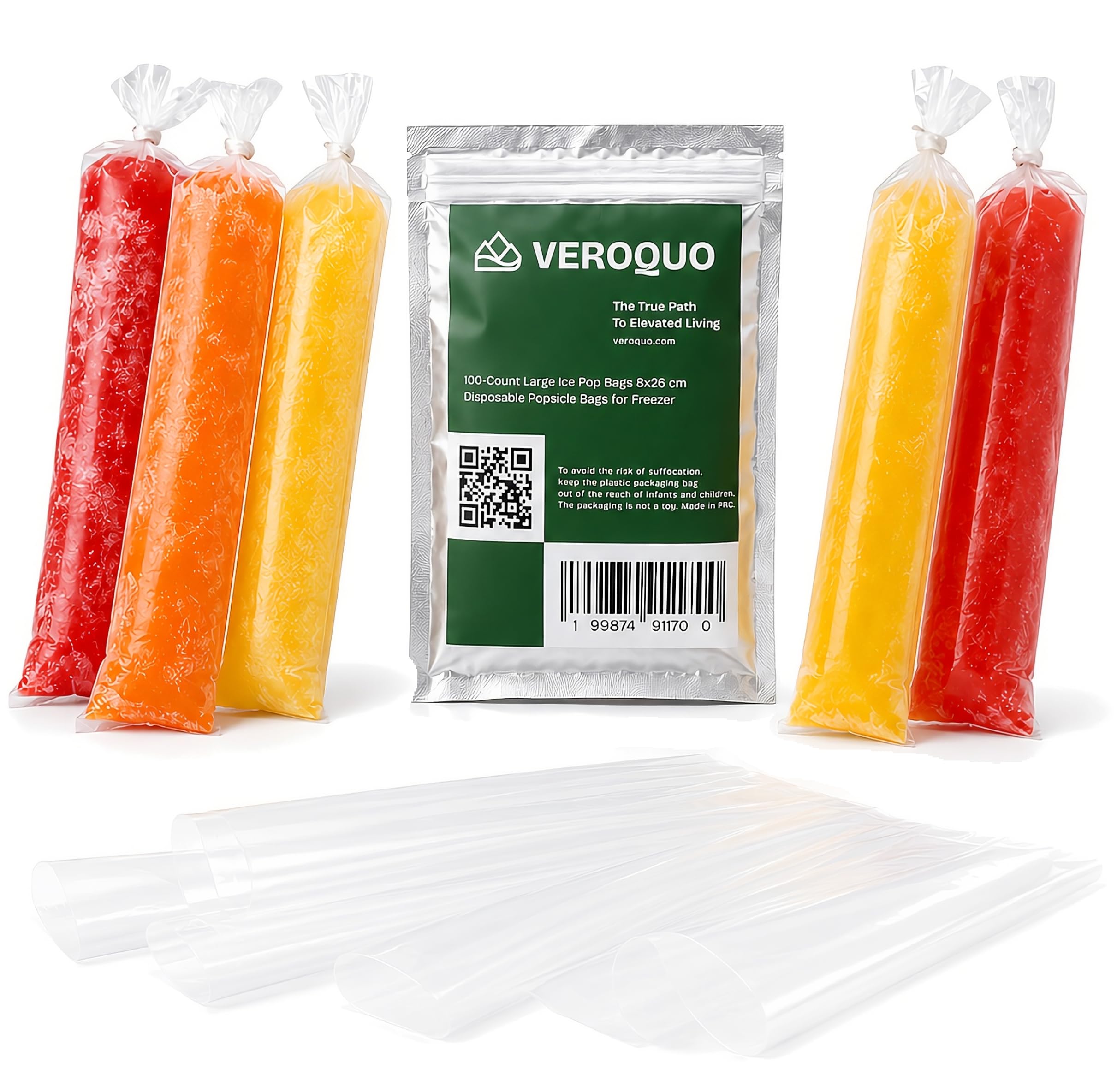 Bolis Bags - Bolsas para Bolis de Hielo Mexicanos, 100 Popsicle Bags | Bolsitas para Bolis de Hielo, Ice Pop Bags, Ice Candy Plastic Bags, Wide Opening, 12 fl oz, Food-Grade Plastic, Easy to Fill