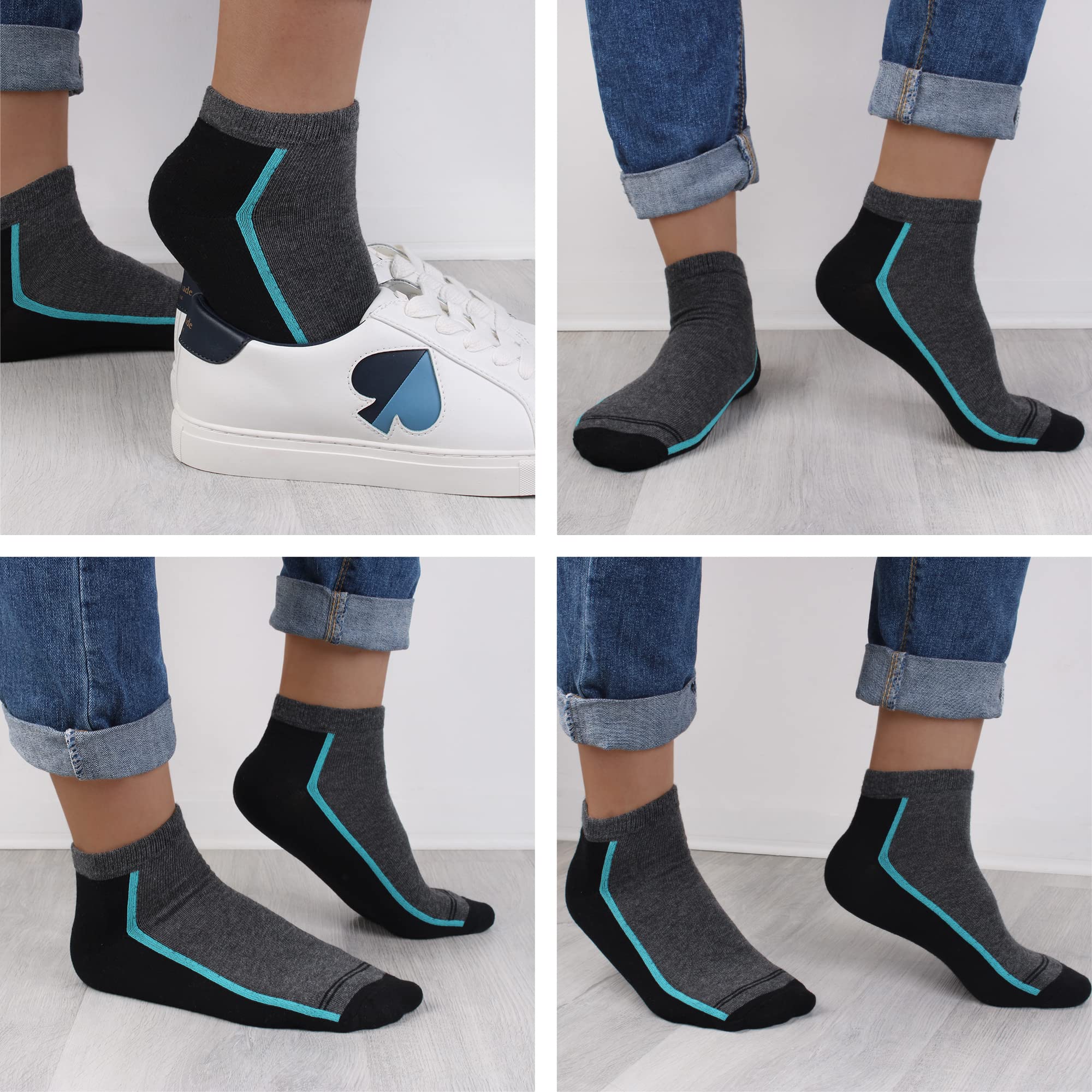 L&K 12 paia Calze da Uomo sportive Sneaker Calzini Cotone comodo multicolore 2121