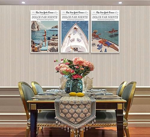 Miniatura 7 de Póster vintage de yate a la moda de verano, dulce vida, arte de pared, playa, océano, impresión en lienzo de los años 70, impresión de periódicos,