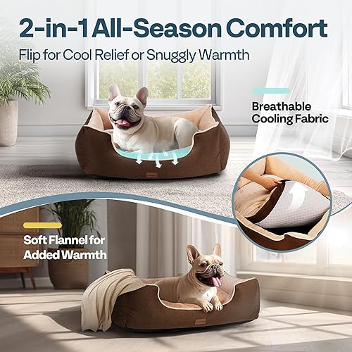 Miniatura 3 de Cama ortopédica grande para perro de 28 pulgadas, lavable con funda extraíble, base impermeable y antideslizante, comodidad durante todo el año con