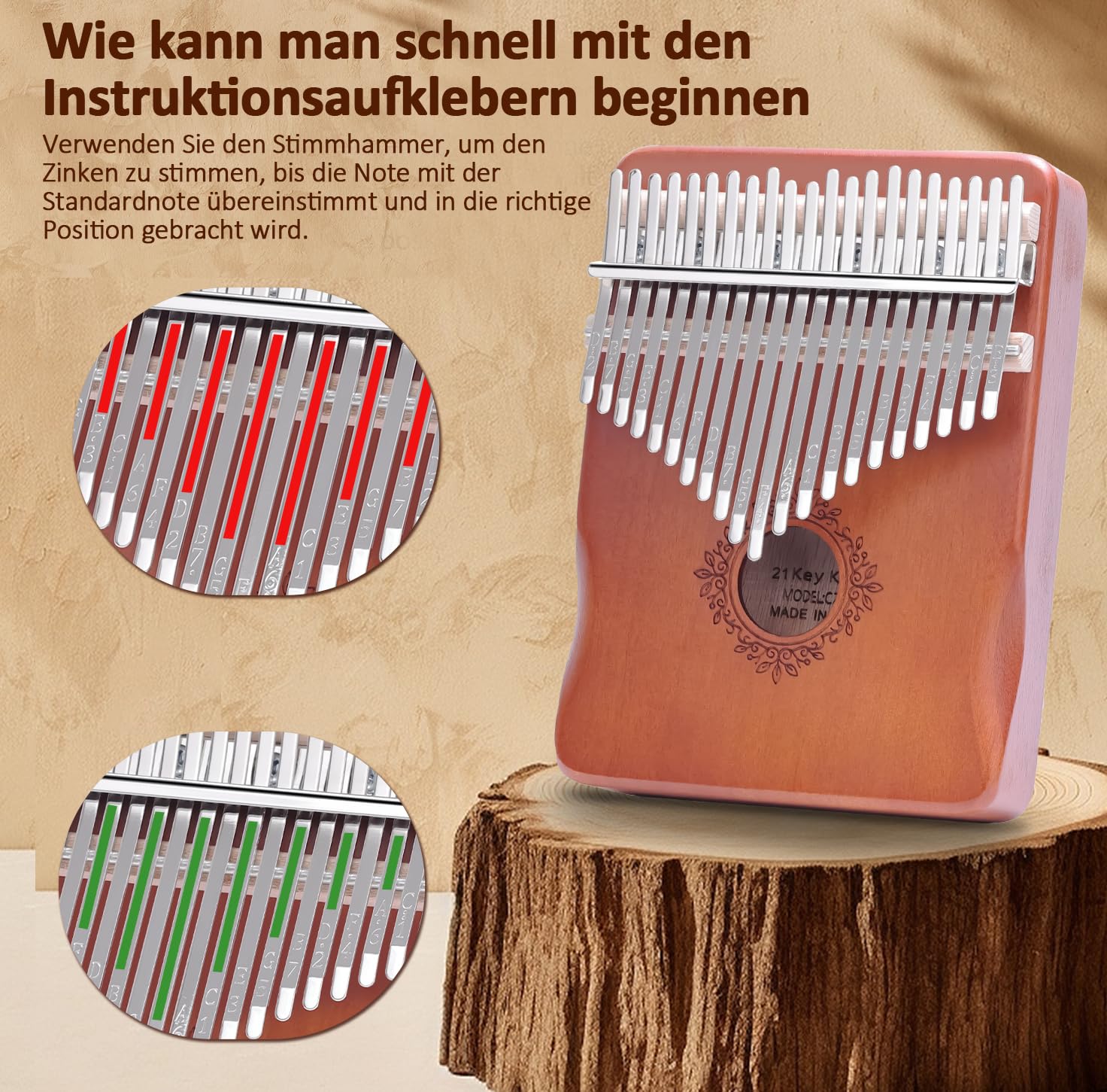 Kalimba 21 Klawiszy Fortepian Kciuk