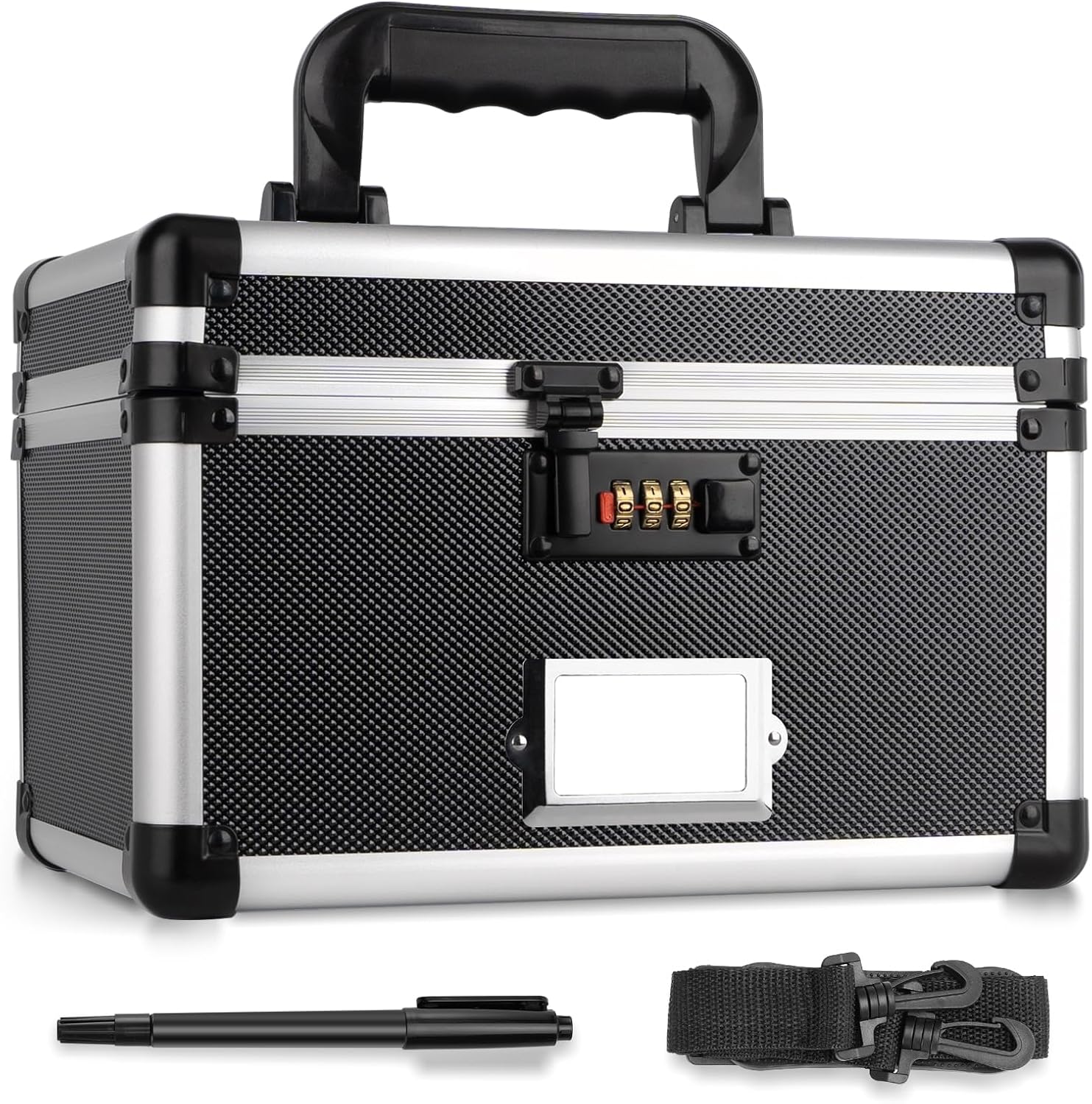 Caja organizadora de archivos, caja de bloqueo de combinación con ranura para etiquetas, caja de almacenamiento con cerradura, caja fuerte portátil