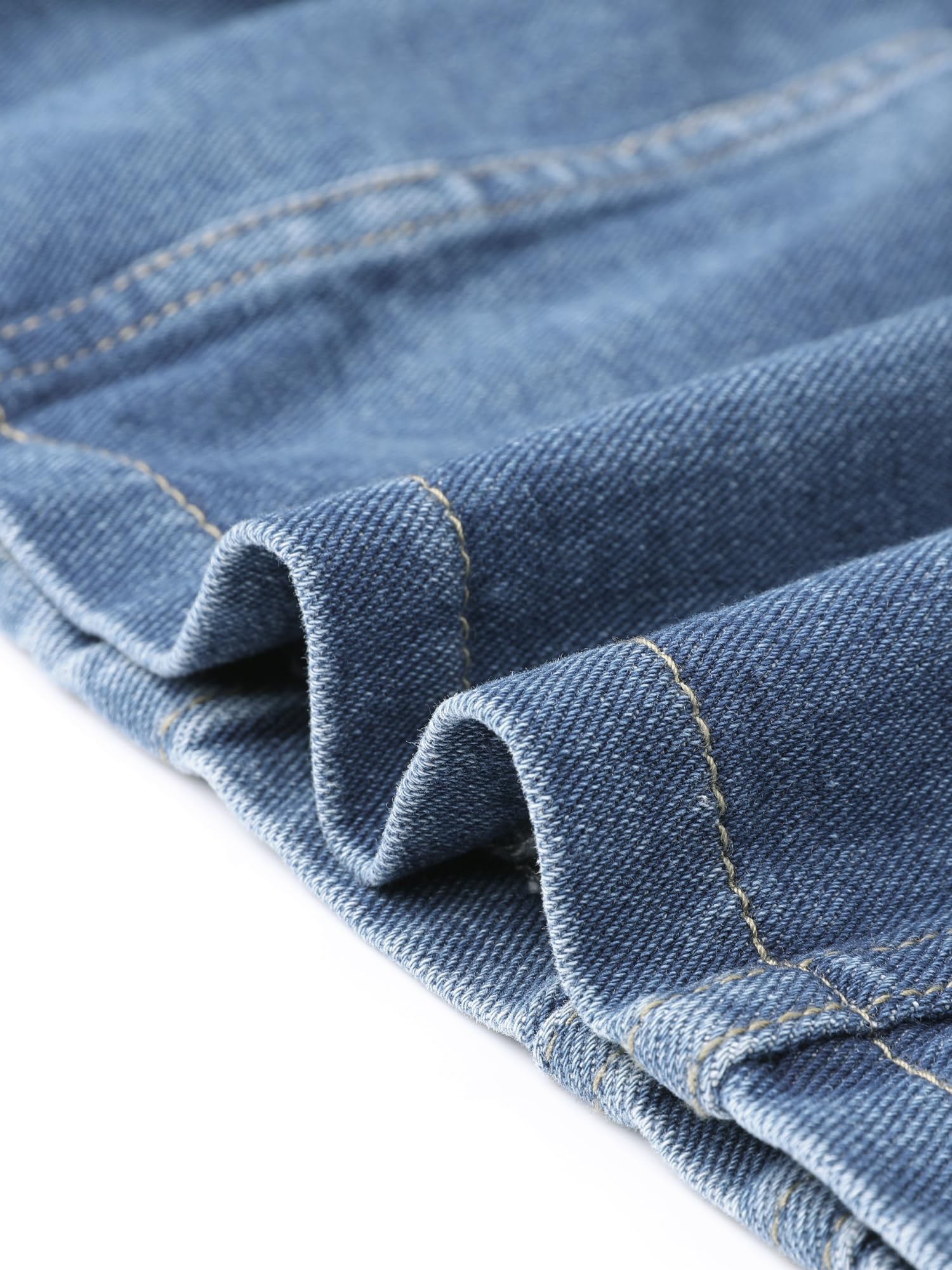 Allegra K Damen Kurze Jeansjacke mit Kragen