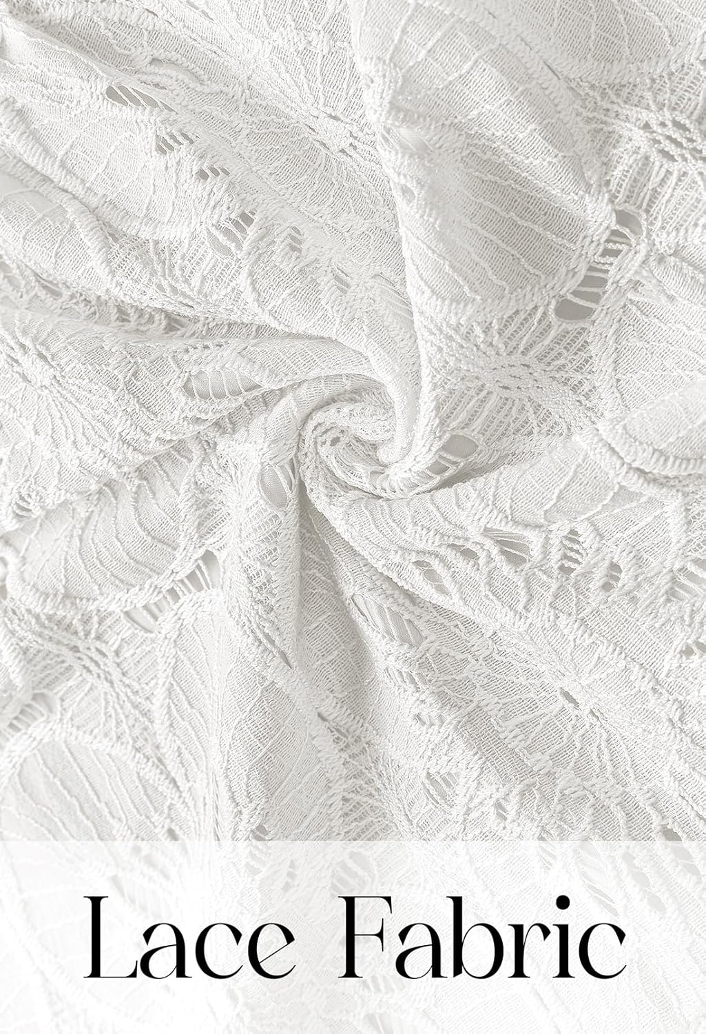 MEROKEETY Women's Spring Summer Lace Boho Dress 2026 Short Sleeve Eyelet Floral Ruffle A Line Vacation Beach Mini Dresses - Image 5