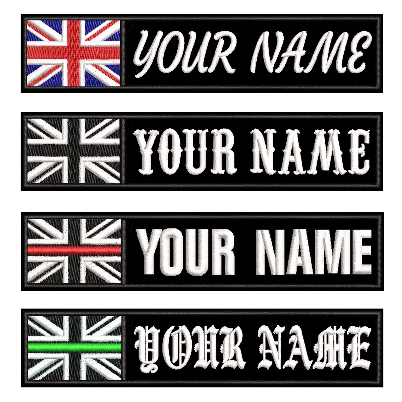 2PCS Customized Name Patches, Personalized Embroidered Military Flag Patch