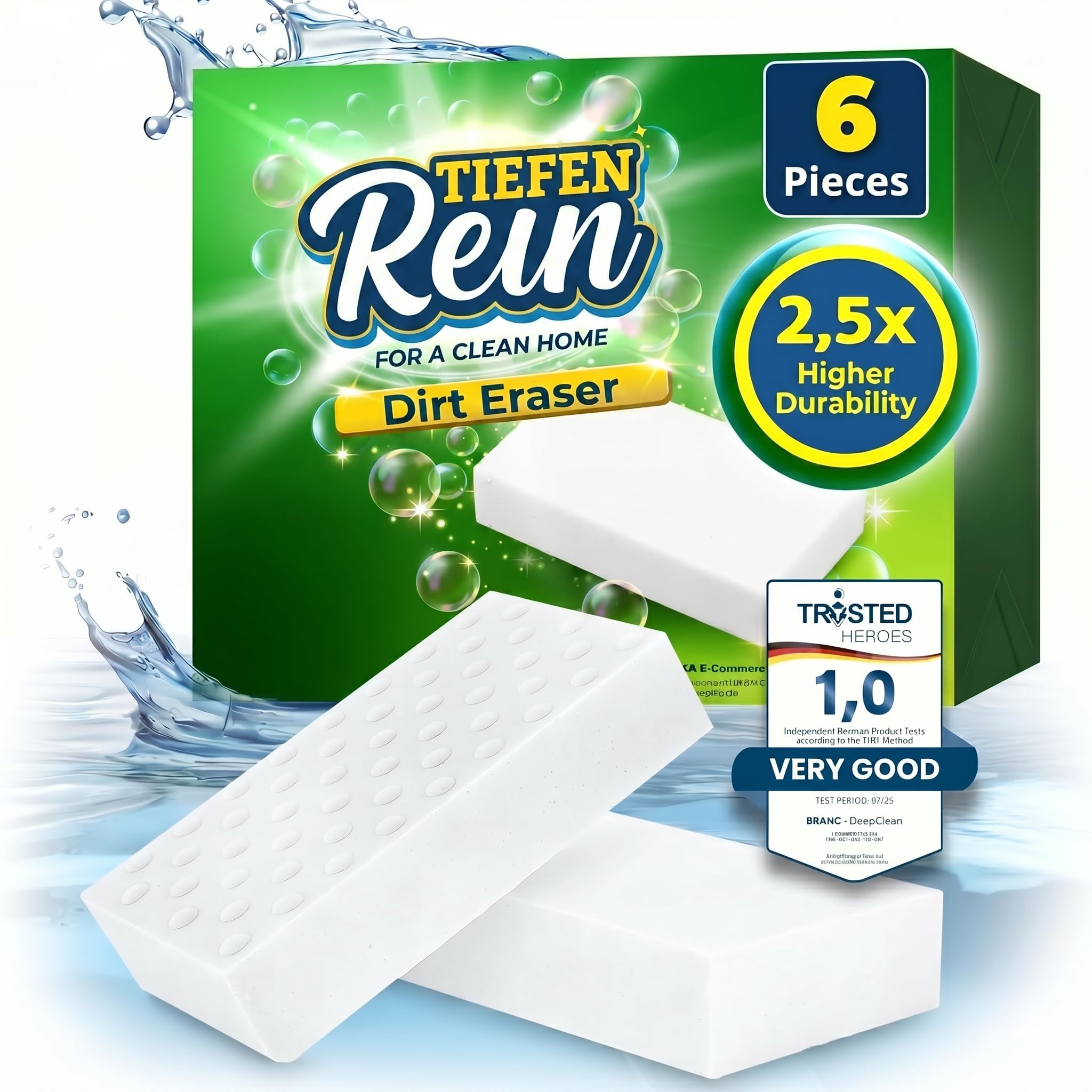 6 Pieces Magic Eraser Sponge for Cleaning – White Magic Sponge, Cleaning Sponge Set for Walls & Kitchen Cleaner, Magic Erasers Cleaning Sponges, Wall Cleaner, Shoe Eraser, Household Essentials