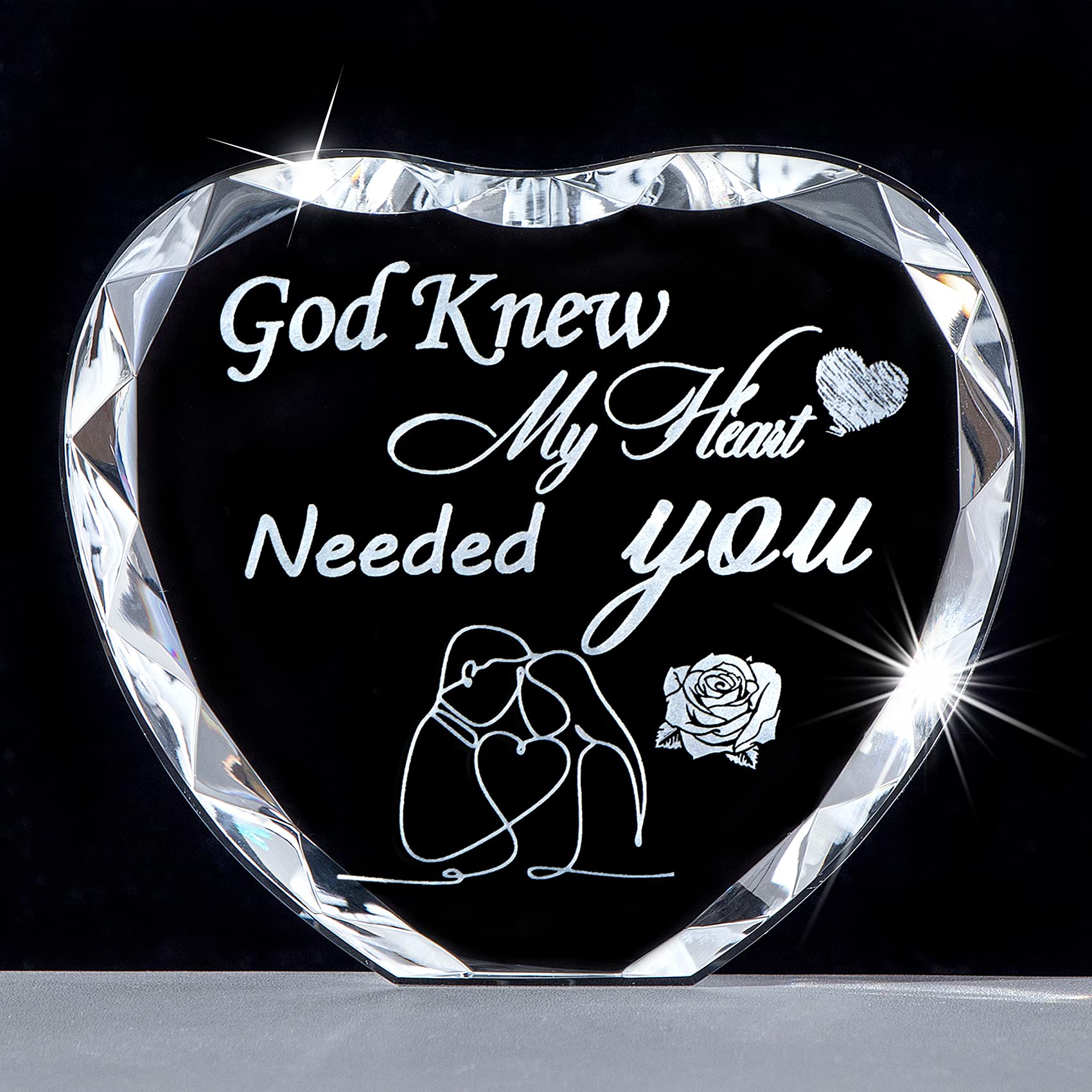 Liefdesgeschenken voor haar op verjaardag, K9 kristallen ornament teken gegraveerd liefdevolle citaten, glazen plaquette romantische aandenken geschenken voor vrouw man
