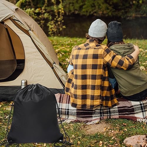 Miniatura 7 de Sliverdew Mochila con cordón para gimnasio, color negro, a granel, con cincha, bolsa de cuerda a granel, negro, azul, (Black+Dark Blue), Mochila