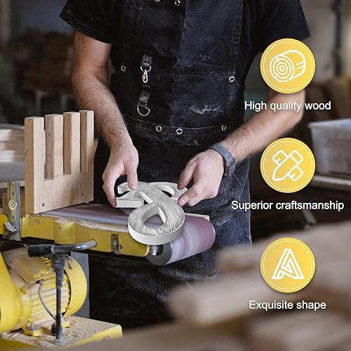 Miniatura 3 de WOODOUNAI Letras de madera rústica sin terminar de 8 pulgadas para decoración de pared, letras decorativas de pie en rodajas, decoración de tablero