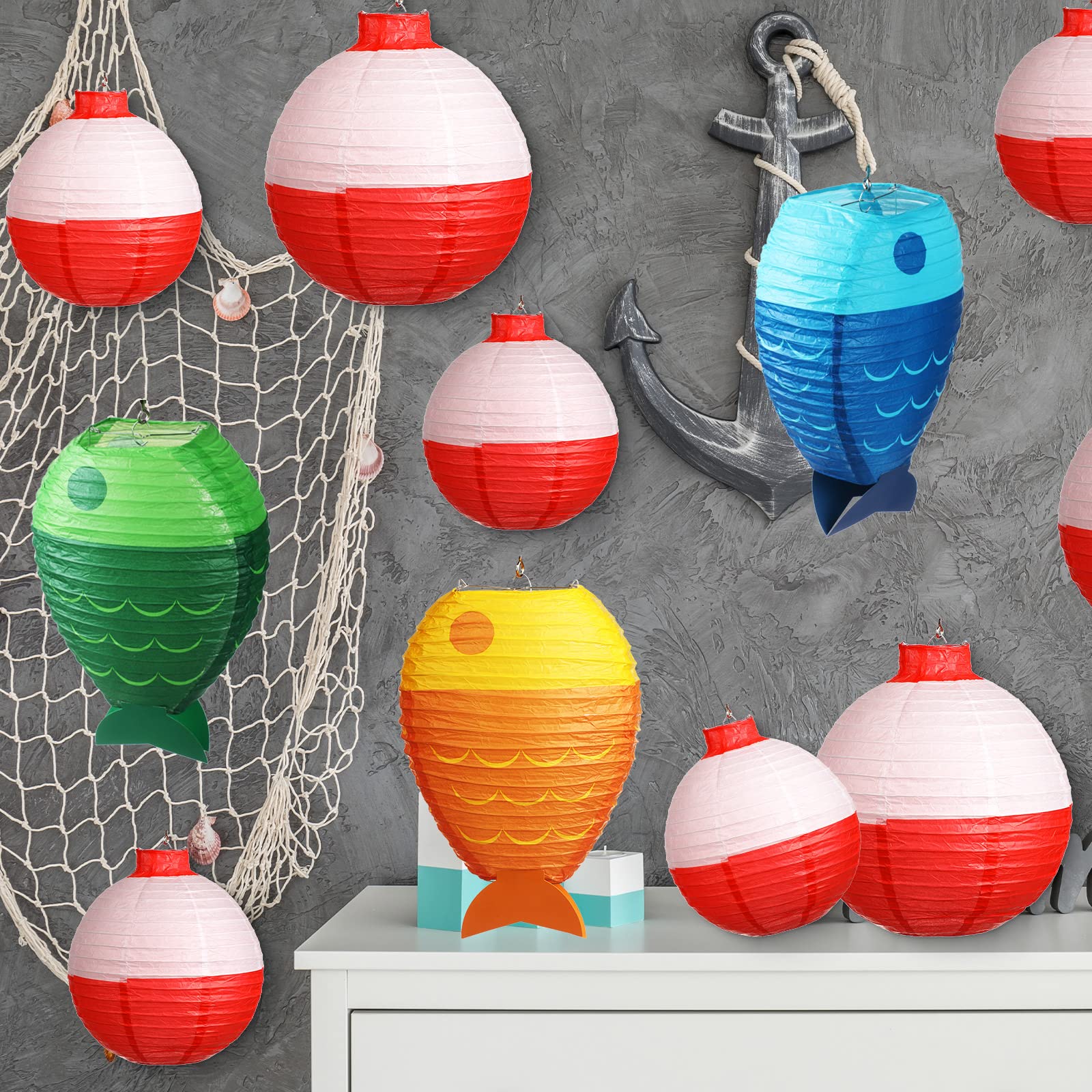 Snapklik.com : 17 Pcs Fishing Birthday Party Decorations Set 3 Fish