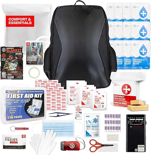 Miniatura 19 de 72 HRS Kit esencial de supervivencia de emergencia, kit de supervivencia de emergencia resistente de 72 horas para terremoto, huracán, tsunami