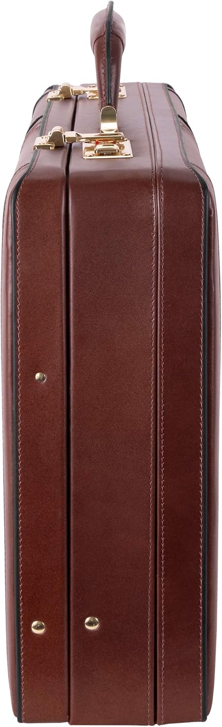 McKlein, V Series, Turner, Full Grain Cowhide Leather, Leather 4.5" Expandable Attaché Briefcase, Brown (80484): McKlein: Electronics