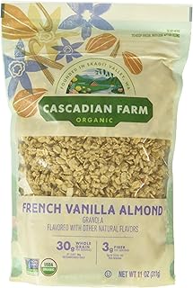 Cascadian Farm Organic French Vanilla Almond Granola, Non GMO, 11 Ounces (Pack Of 4)