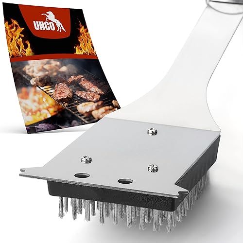 Miniatura 7 de UNCO - Cepillo y raspador de parrilla, 16.7 pulgadas, acero inoxidable, limpiador de parrilla, cepillo de parrilla, cepillo de limpieza de parrilla,