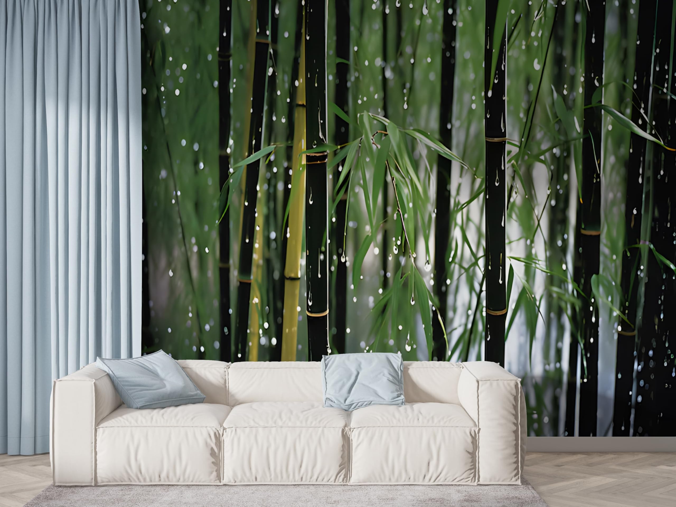 Papier peint forêt de bambou 3D pour une ambiance zen dans votre salon