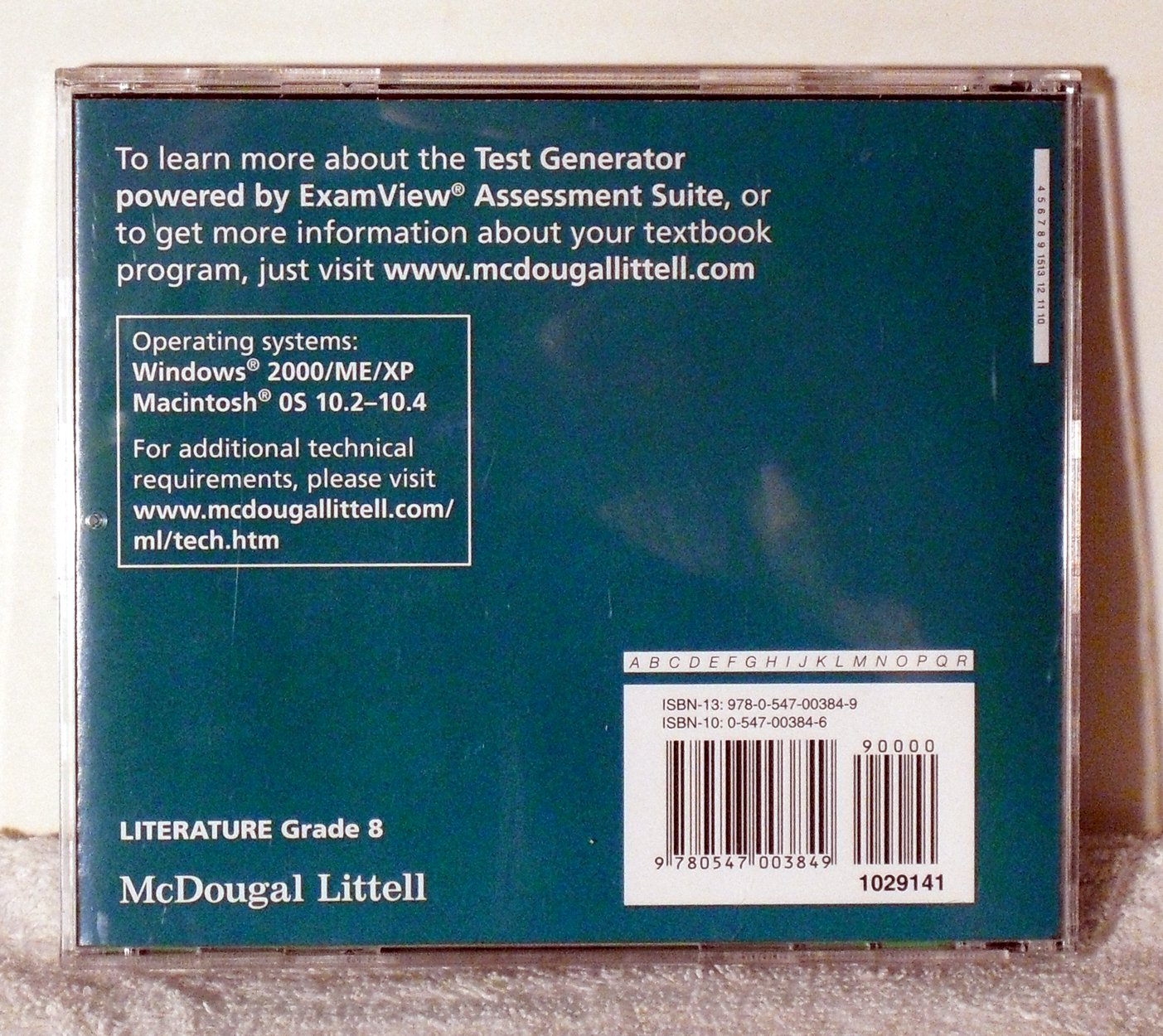 Literature, Grade 8: Examview Suite 6.0 Test Generator
