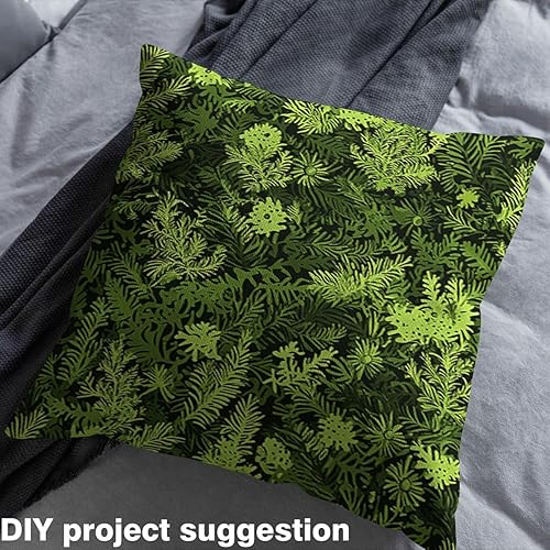 Miniatura 4 de Erosebridal The Yard - Tela de hojas para tapicería para árbol de Navidad, hojas de pino de abeto de coníferas, tela decorativa retro para el árbol,