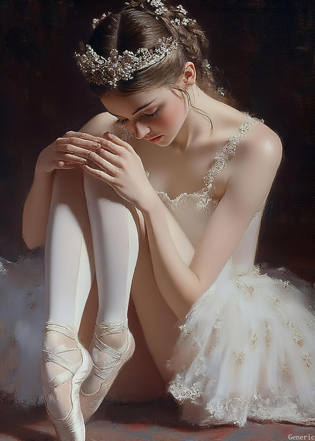 Beautiful Ballet Woman Wooden Jigsaw Puzzle, 1000 Pieces of Oil Painting Art Body Portrait, Adult Release Work Stress Game, Complete with Family, Ideal Gift for Ballet Lovers 19.7x27.6in
