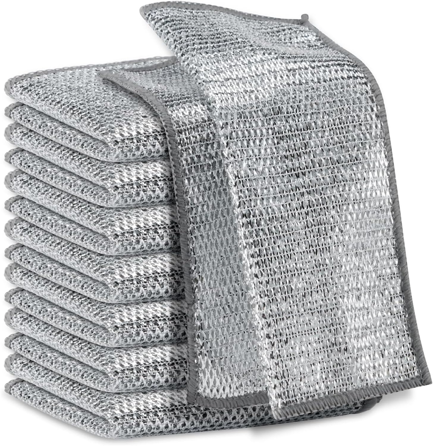 Paños de limpieza milagrosos de alambre multiuso, trapos de alambre de aumento para lavavajillas para malla húmeda y seca, paño de limpieza de microfibra para metal, cocina, platos (5 piezas)