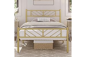 Yaheetech Twin Bed Frames Gold: Stylish and Functional Sleep Haven