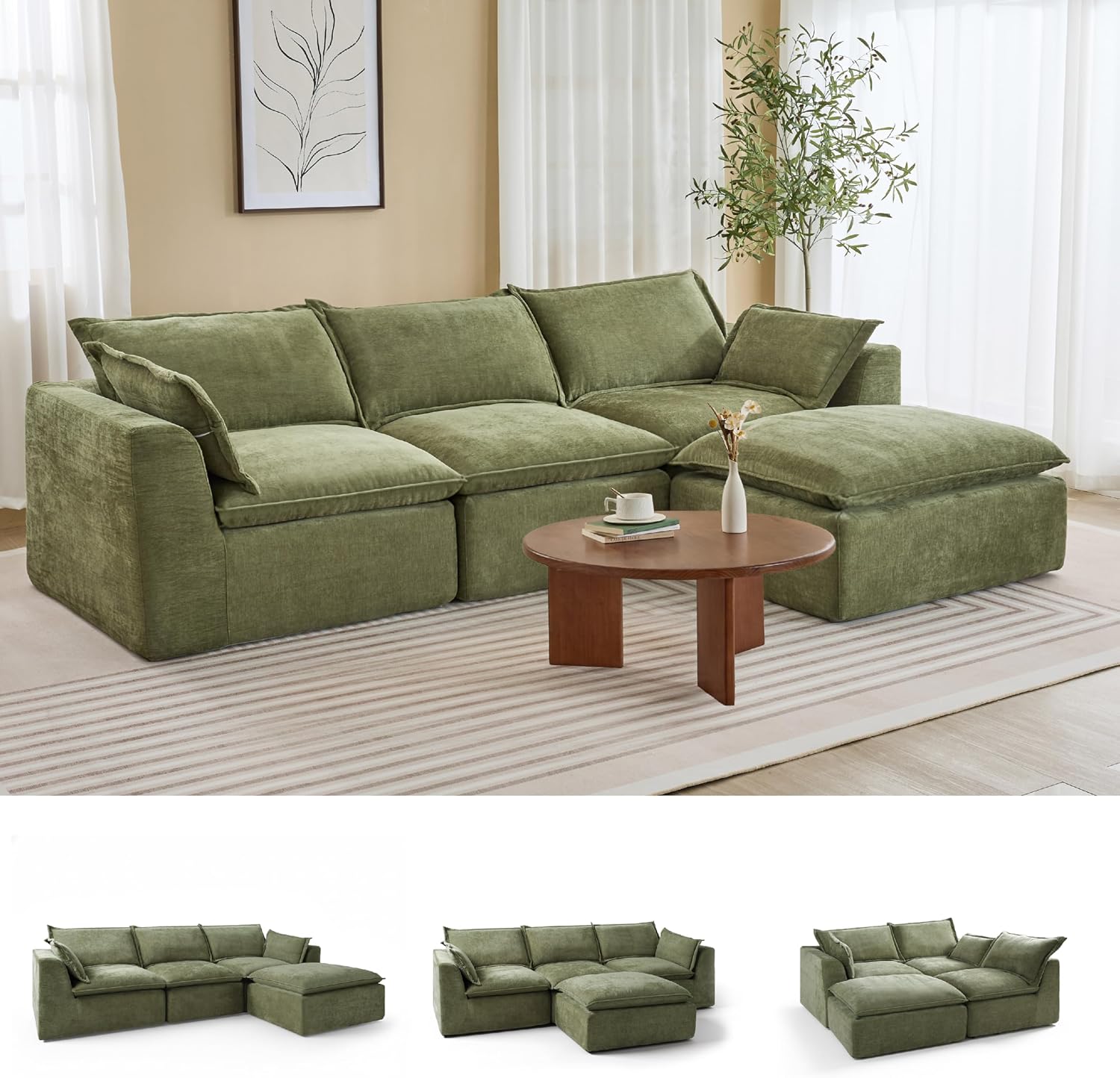 Cloud Sectional Chenille Sofa