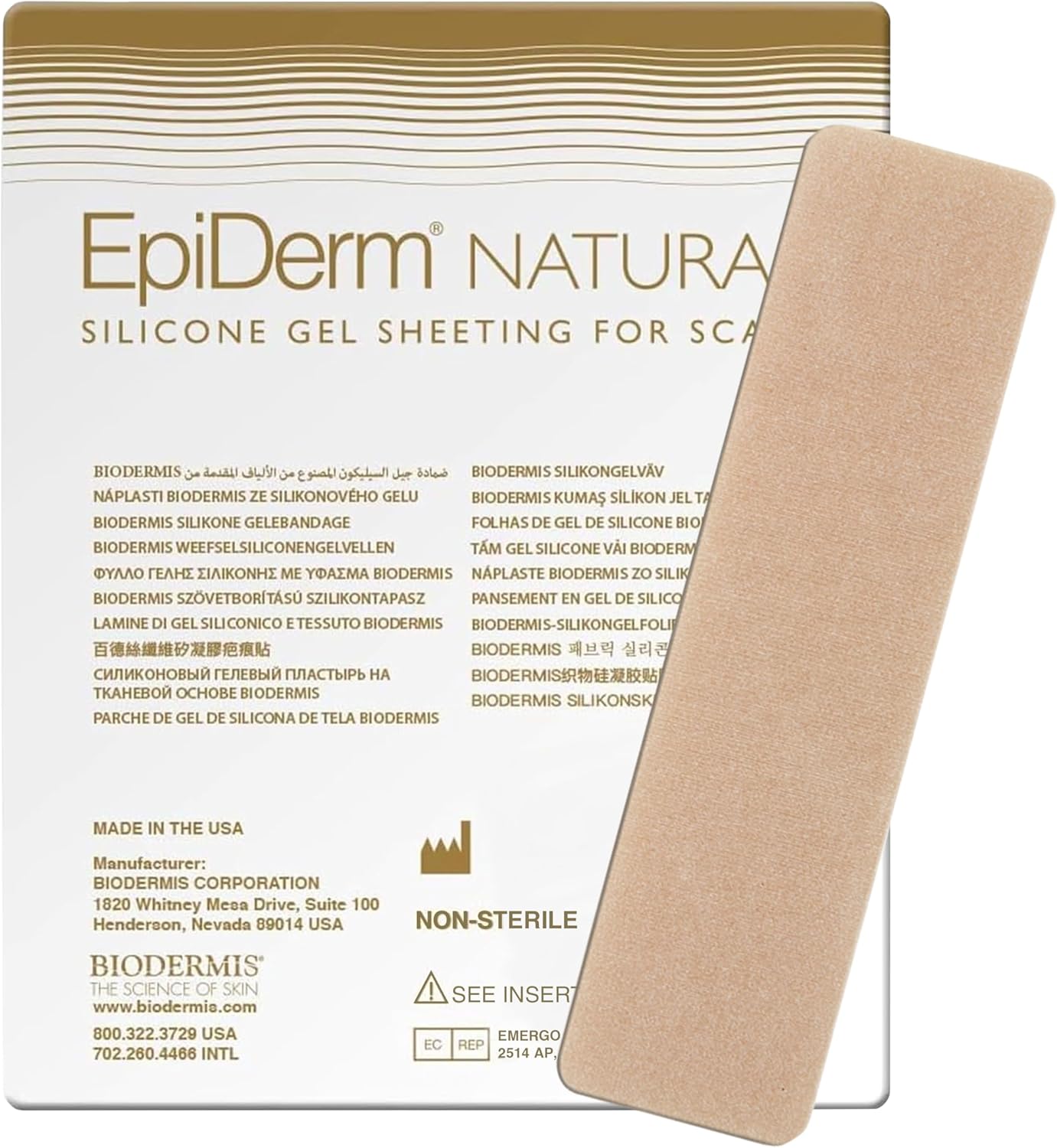 Epiderm Silicone Gel Scar Sheets – Premium-Grade Silicone Scar Sheets for Optimal Scar Care – Versatile, Flexible & Reusable – Ideal for C-Section, Tummy Tuck & Hysterectomy Scars – 1.4×6 in, Natural