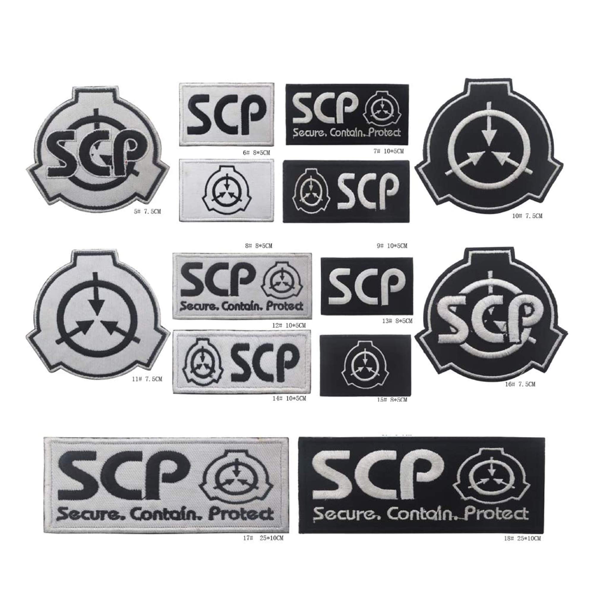 SCP Containment Procedures Foundation Secure Contain Protect Tactical Hook Patch Badges Emblem Applique Hook Patches für Kleidung Rucksack Zubehör (mehrfarbig)