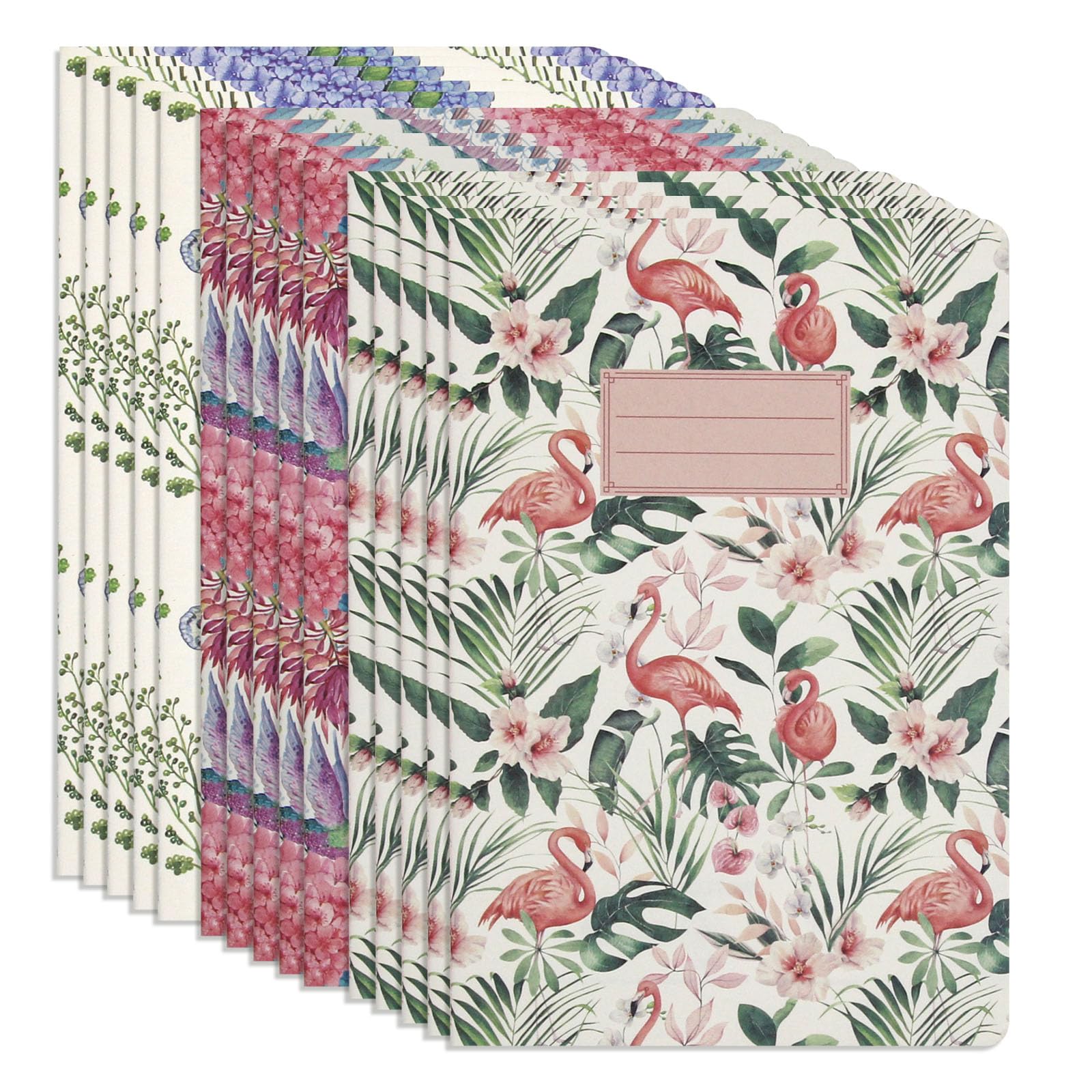 WETLOTE A5 Floral Wilderness Series Sewing Notebook, 32 Sheets (70g Paper), 14.2 × 21cm (A5 Size), Blank Inner Pages - Set of 15 — image 1