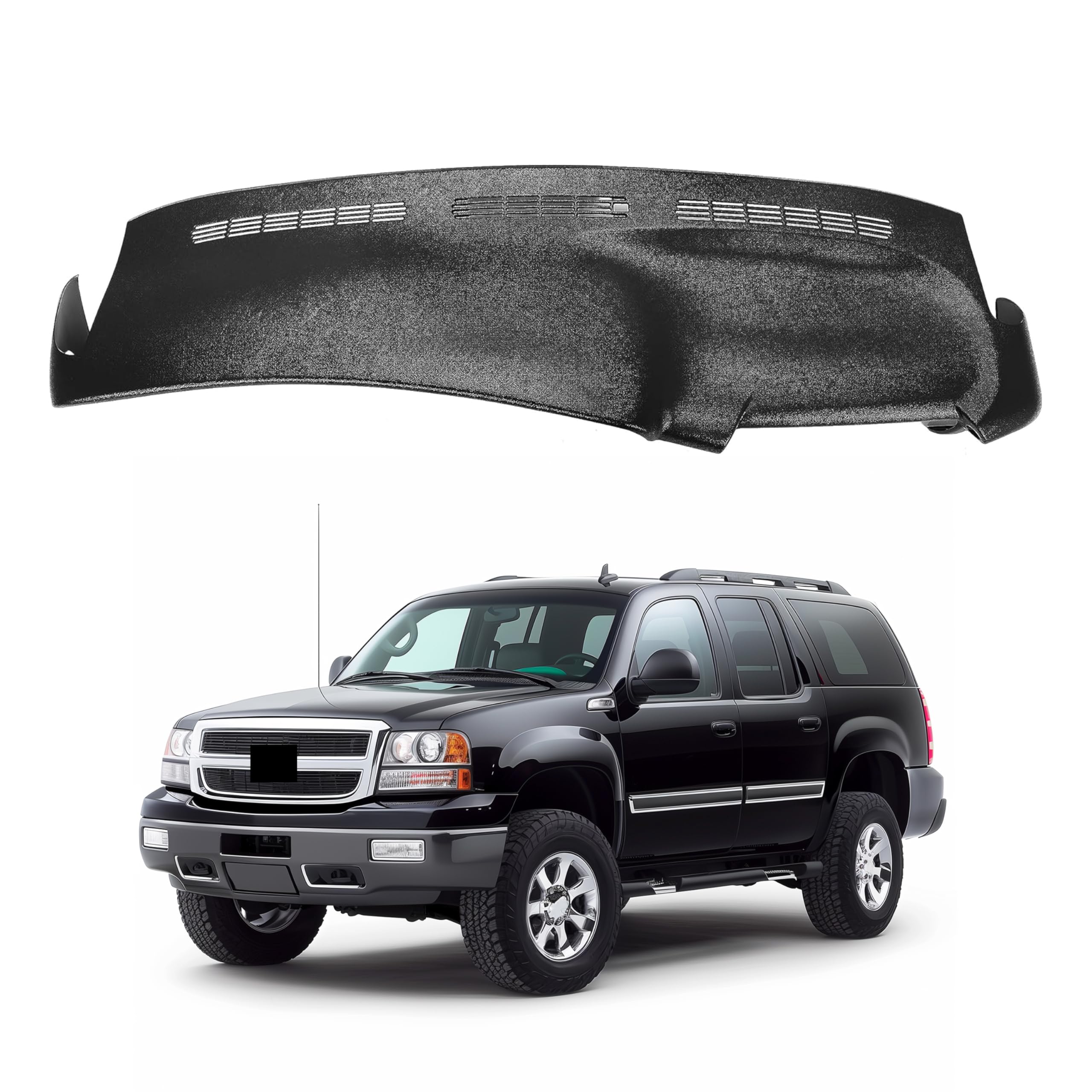 KUAFU Dash Board Cover Compatible with 1999-2007 Chevy Tahoe/Suburban/Silverado/Avalanche GMC Yukon/Sierra 1500 2500 3500 Cover Cap Overlay Dashboard - Black
