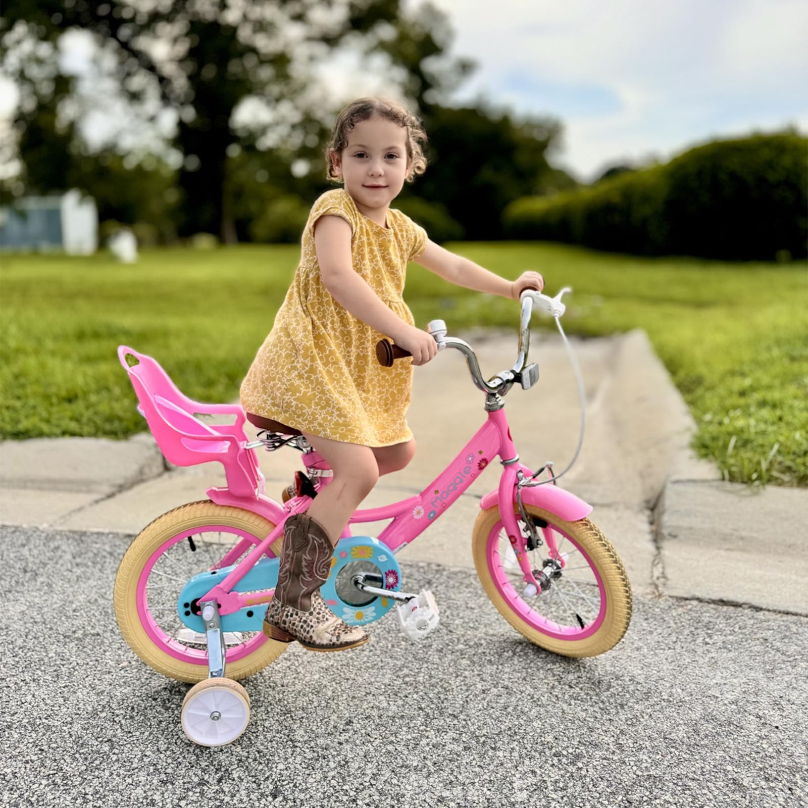 Glerc Bicicletta bambine 40,6 cm 2-7 anni con cestino ruote campanello colori assortiti