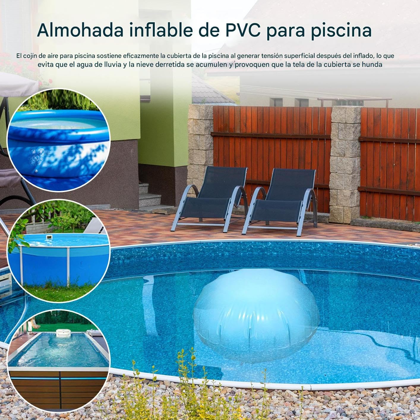 Almohadillas para Piscina | Almohadilla Inflable PVC para Piscina Enterrada | Equilibrador de Hielo Resistente al Frío Balón de Natación Kit de Cierre Invernal para Playa Jardín Trasero SPA Piscinas
