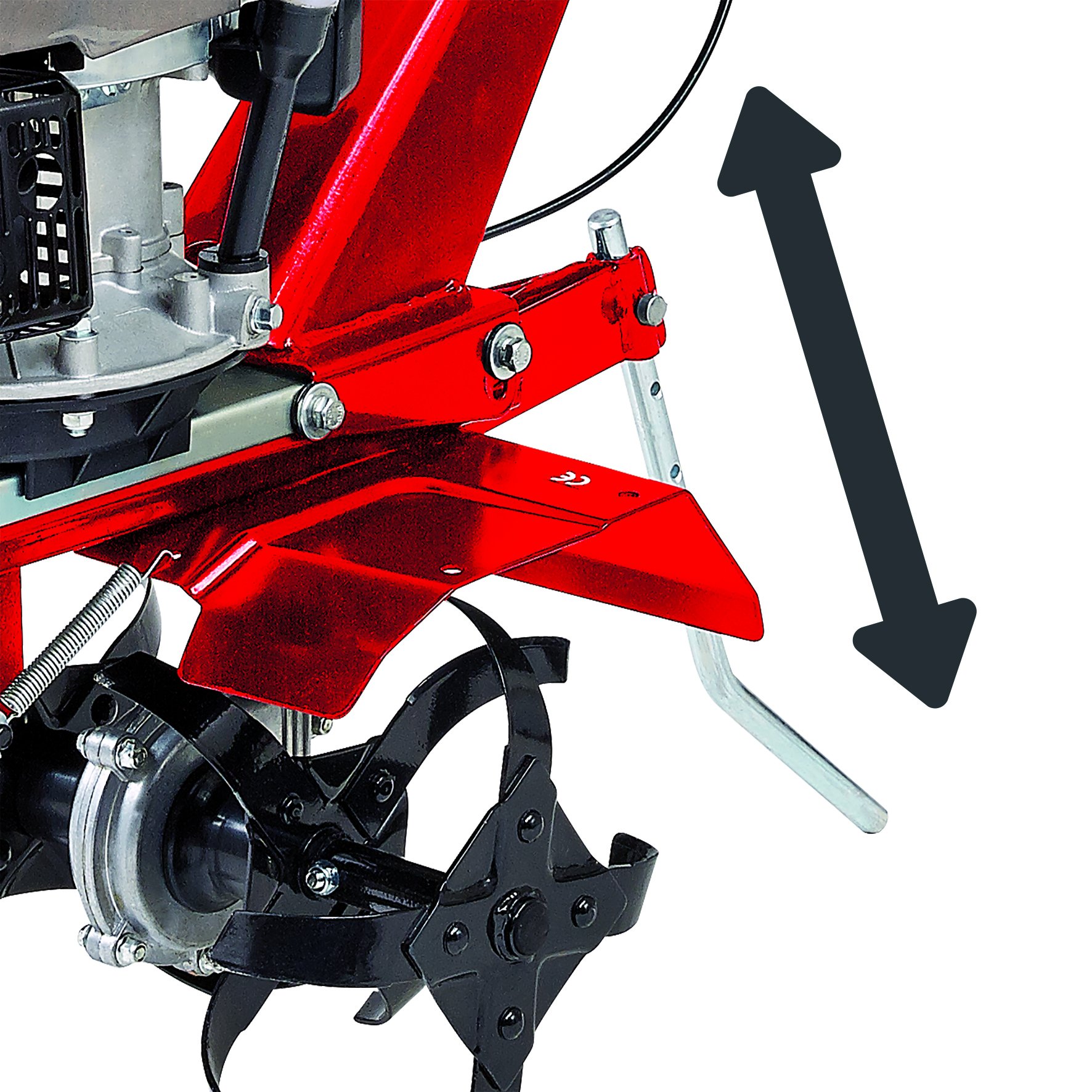 Einhell Zappatrice a benzina GC-MT 1636 | Larghezza di lavoro 16 cm | Motore a 4 tempi | Robuste lame | Perno di arresto regolabile in altezza | Ruota di guida