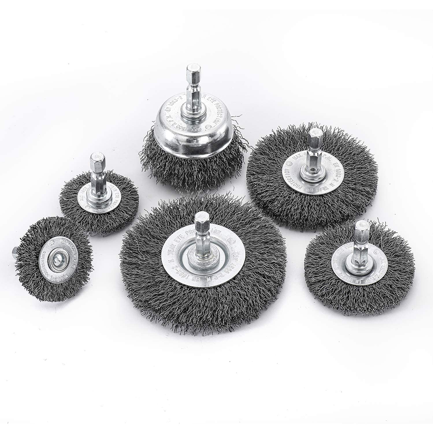 HOYIN 03259 24PC (4Pack 6Piece) Wire Wheel Cup Brush Set-Abrasive Brush Kit-Drill Accessories: Industrial & Scientific